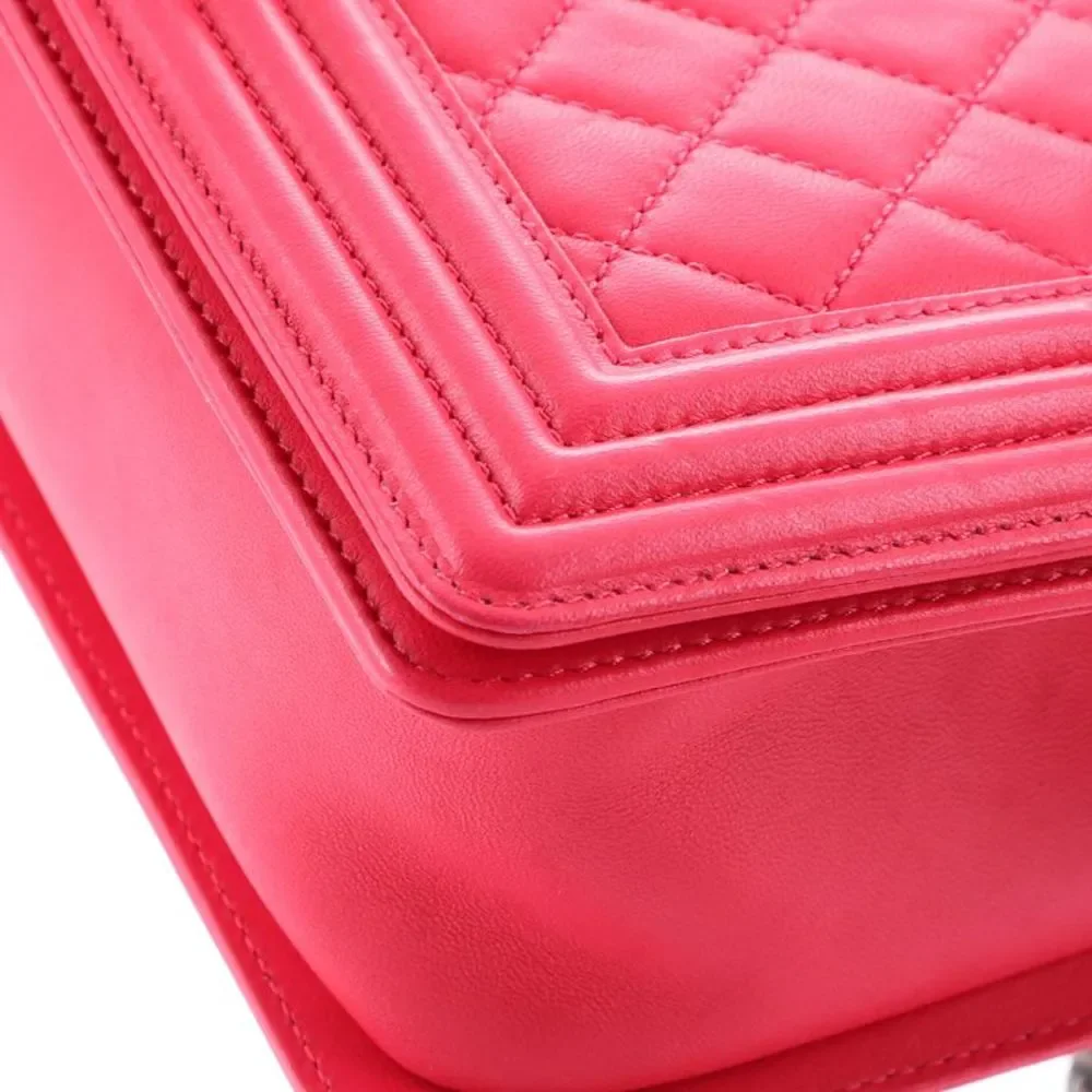Chanel Boy Flap Bag Quilted Lambskin Old Medium Pink